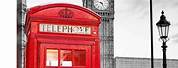 Black and White Large Canvas Red Telephone Booth