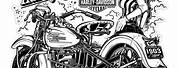 Black and White Motorcycle Art