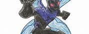 Blue Beetle Superhero Face Drawing