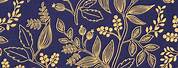 Blue and Gold Cotton Fabric