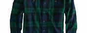Blue and Green Red Plaid Flannel Shirt