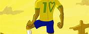 Brazil Soccer Pele Cartoon