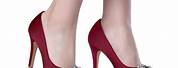 Burgundy High Heel Shoes for Women