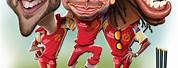Caricature Cricket Player
