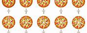 Cartoon Pizza Halve Fractions