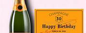 Champagne Bottle Label 11th Birthday