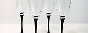 Champagne Flutes with Black Twisted Stem
