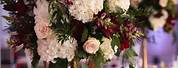 Champagne and Burgundy Wedding Floral Centerpieces
