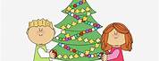 Christmas Tree Decorating Clip Art