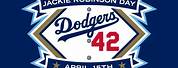 Clip Art of Jackie Robinson Dodgers with Baseball