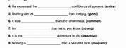 Comparative and Superlative Worksheets