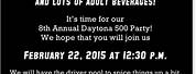 Daytona 500 Party Invitations