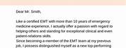 EMT Cover Letter Sample