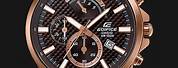 Edifice Casio Brown Leather Chronograph Watch