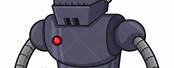 Evil Robot with Catapillar Tracks Cartoon
