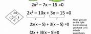 Factoring Quadratic Expression by Grouping Worksheet