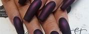 Fall Purple Nails Medium Length