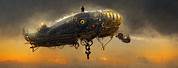 Flying Machine Steampunk Art