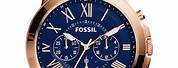 Fossil Brown Leather Strap Watches for Men