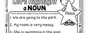 Free Teacher Resources Printables 1st Grade Nouns