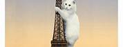 French Cat Cute Eiffel Tower