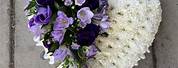 Funeral Photo Board Purple Flowers