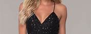 Glitter Party Short Dress Black