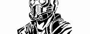 Guardians of the Galaxy Star Lord Clip Art Black and White