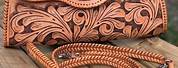 Hand Tooled Leather Clutch Purse