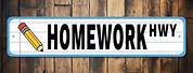 Homework Sign for Kids