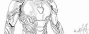 Iron Man Drawing Black and White Simple