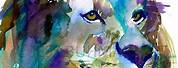Lion Watercolor Slide Background