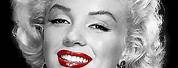 Marilyn Monroe Black and White Red Lipstick