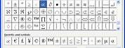 Microsoft Word Symbols List