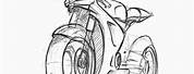 Motor Bike Sketch Front