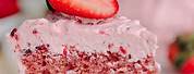 One Layer Strawberry Rose Cake