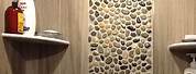 Pebble Mosaic Tile On Bathroom Wall