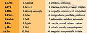 Prefixes and Meanings List