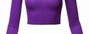 Purple Long Sleeve Crop Top