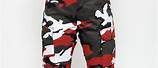 Red and Black Camo Cargo Pants