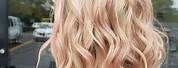 Rose Gold Blonde Hair Lob with Bangs