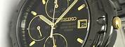 Seiko Chronograph 100M Black and Gold Watch