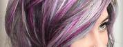 Silver Grey and Purple Pink Hair