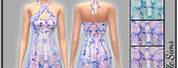 Sims 4 Floral Halter Dress