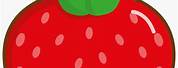 Strawberry with a Cute Face Clip Art