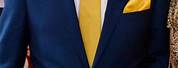Suit Royal Blue with Gold Pocket Square