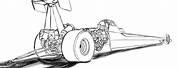 Top Fuel Funny Car Side View Drawing