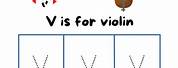 Trace V Is for Violin Worksheet