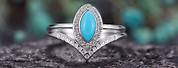 Turquoise Diamond Rings for Women