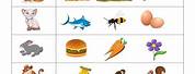 What Animals Eat Worksheet Cut Out